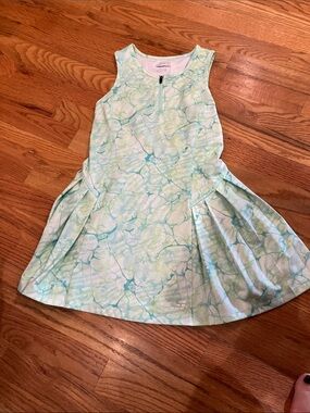 bcg Marble-Print Aqua & Mint Girls Fit-and-Flare Active Dress Sz M 8/10 EUC